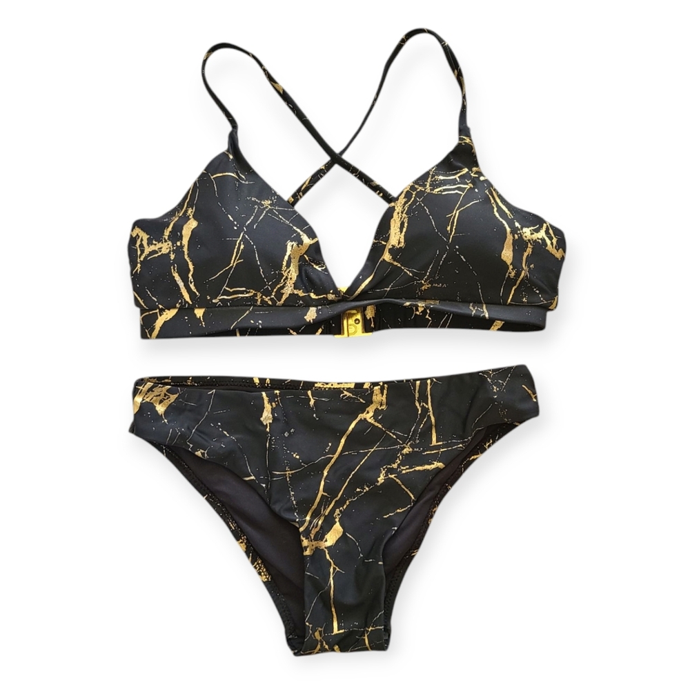 Black and Gold Bikini Set- size small